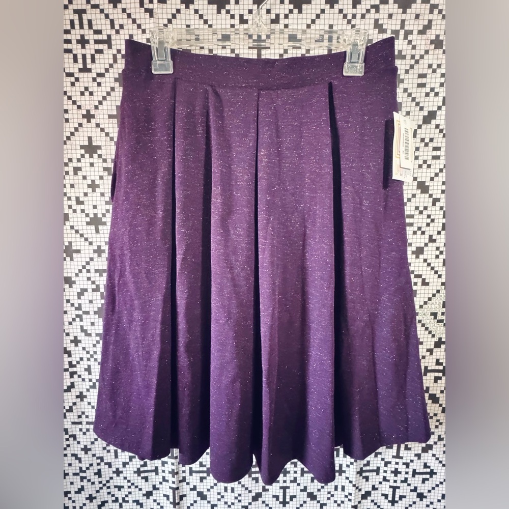 LuLaroe Elegant Collection Madison Purple A-Line Skirt, M
